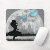 PARIS Little Girl Making Blue Buble Mouse Pad Mousepad (Mit Mouse)