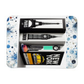 Paris London New York Books Magnet (Horizontal)