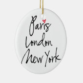 Paris, London, New York Keramik Ornament (Rechts)