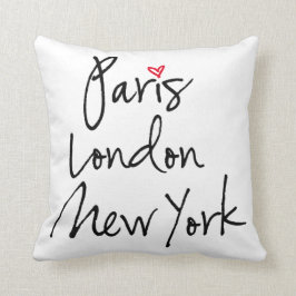 Paris, London, New York Kissen