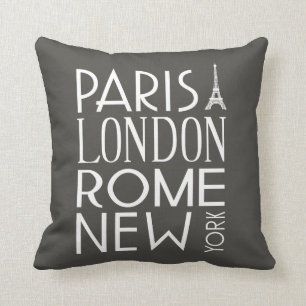 Paris, London, Rom und New York Kissen