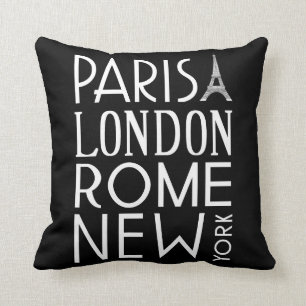 Paris, London, Rom und New York Kissen