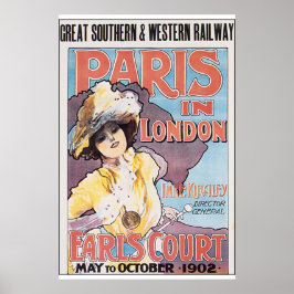 Paris: London Vintage Travel Poster