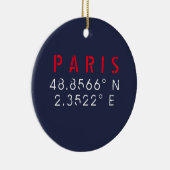 Paris Longitude Latitude Marine Keramik Ornament (Rechts)