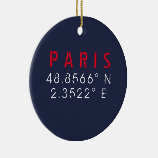 Paris Longitude Latitude Marine Keramik Ornament (Rechts)