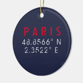 Paris Longitude Latitude Marine Keramik Ornament (Links)