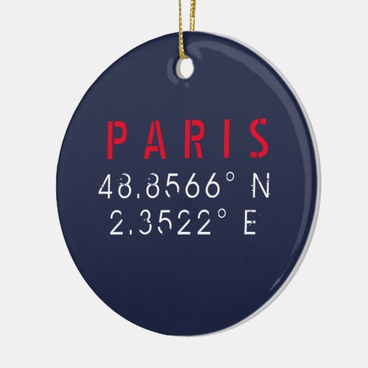 Paris Longitude Latitude Marine Keramik Ornament (Links)