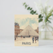 Paris Louvre Postkarte (Stehend Vorderseite)