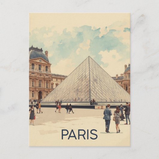Paris Louvre Postkarte (Vorderseite)