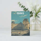 Paris Louvre Postkarte (Stehend Vorderseite)