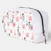 Paris Love Pattern – Eiffel Tower & Rosen Nahtlos Waschbeutel (Rechte Ecke)