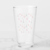Paris Love Pattern – Eiffel Tower & Roses Seamless Glas (Rückseite)