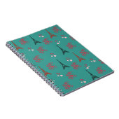 Paris Love Pattern – Eiffel Tower & Roses Seamless Notizblock (Rechte Seite)