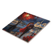 Paris Love: Romantic Couple Seine River Notre Dame Fliese (Seite)