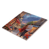 Paris Love: Romantic Summer Night Couple  Fliese (Seite)
