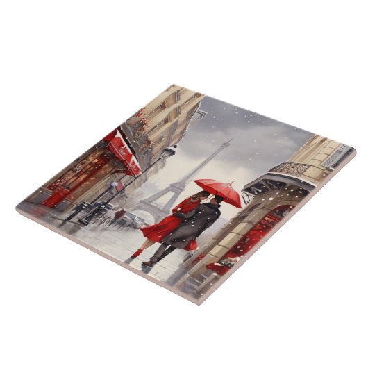 Paris Love: Romantic Winter Eiffel Tower Walk Fliese (Seite)