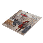 Paris Love: Romantic Winter Walk Metro Station Fliese (Seite)