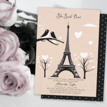 Paris Lovebirds Eiffel Winter Peach Brautparty