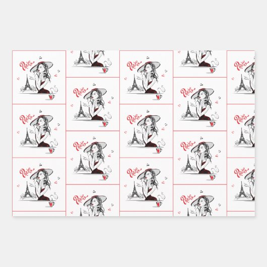 Paris Lover Trio Geschenkpapier Set (Vorderseite)
