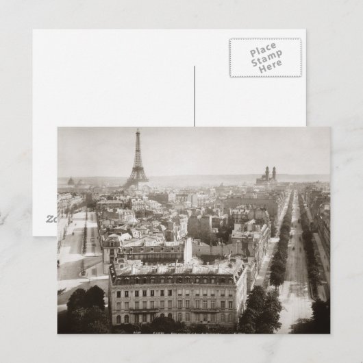Paris: Luftbild, 1900 Postkarte (Vorne/Hinten)