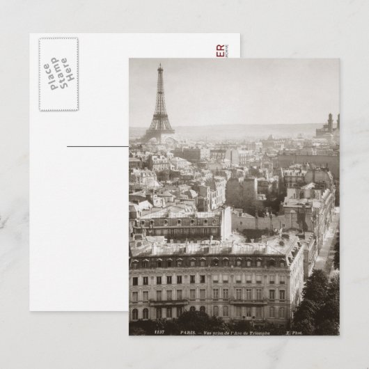 Paris: Luftbild, 1900 Postkarte (Vorne/Hinten)