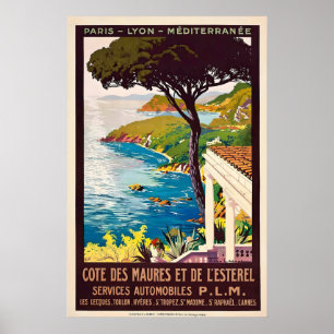 Paris Lyon Vintage Reiseposter - GerahmtNicht gera Poster