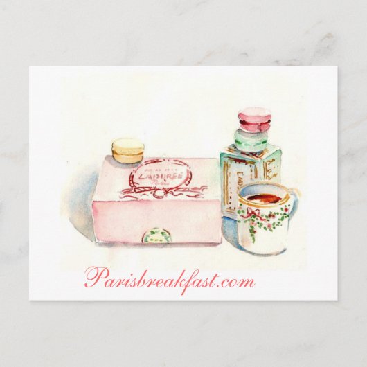 Paris Macaron Box von Carol Gillott Postkarte (Vorderseite)