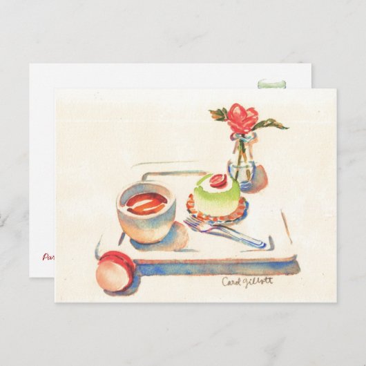 Paris Macaron Postkarte (Vorne/Hinten)