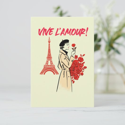 Paris Mädchen Ästhetik – Romantisches Eiffelturm-D Dankeskarte (Stehend Vorderseite)
