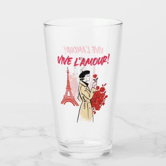 Paris Mädchen Ästhetik – Romantisches Eiffelturm-D Glas (Rückseite)