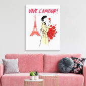 Paris Mädchen Ästhetik – Romantisches Eiffelturm-D Leinwanddruck (Insitu (Wohnzimmer))