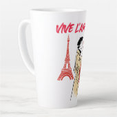 Paris Mädchen Ästhetik – Romantisches Eiffelturm-D Milchtasse (Linke Ecke)