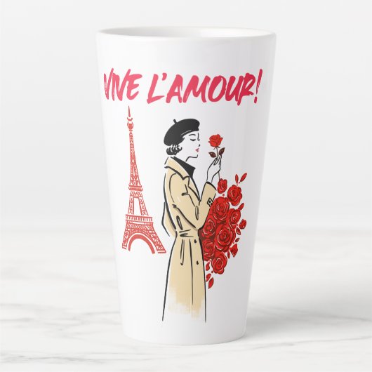 Paris Mädchen Ästhetik – Romantisches Eiffelturm-D Milchtasse (Vorderseite)
