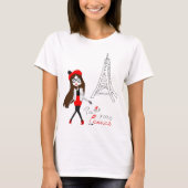 Paris-Mädchen T-Shirt (Vorderseite)
