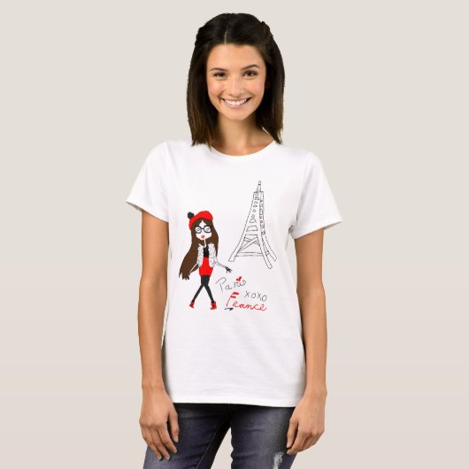 Paris-Mädchen T-Shirt (Vorne ganz)