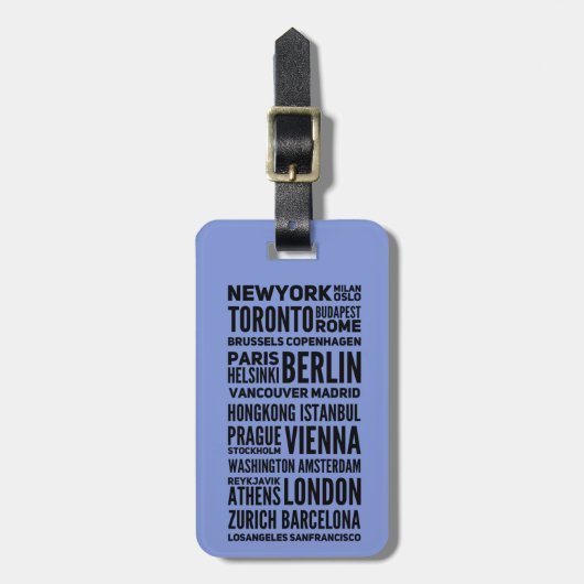 Paris, Mailand, New York, Rom, London Custom Text Gepäckanhänger (Vorderseite vertikal)