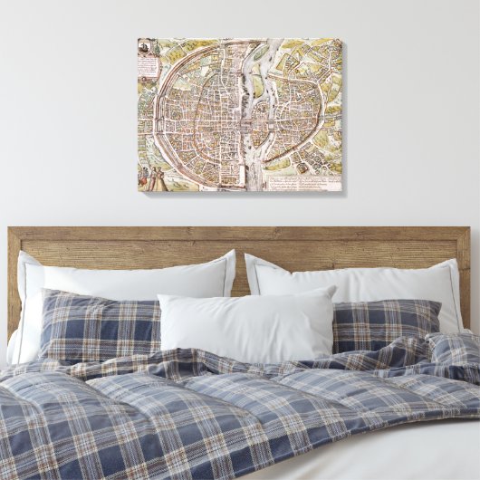 PARIS MAP, 1581 LEINWANDDRUCK (Insitu (Schlafzimmer))