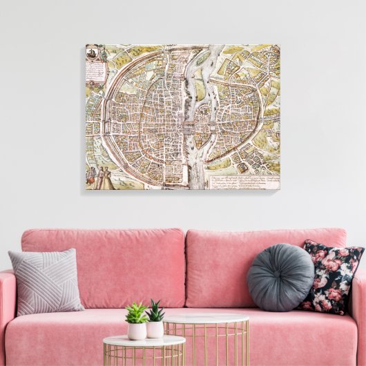 PARIS MAP, 1581 LEINWANDDRUCK (Insitu (Wohnzimmer))