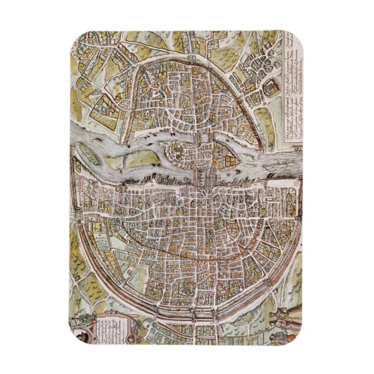 PARIS MAP, 1581 MAGNET (Vertikal)