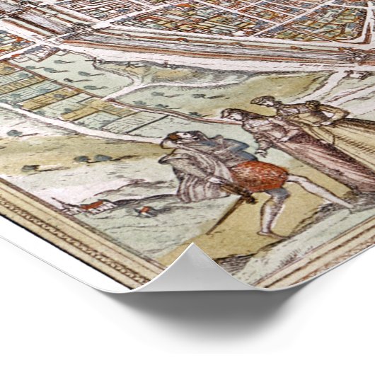 PARIS MAP, 1581 POSTER (Ecke)