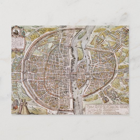PARIS MAP, 1581 POSTKARTE (Vorderseite)