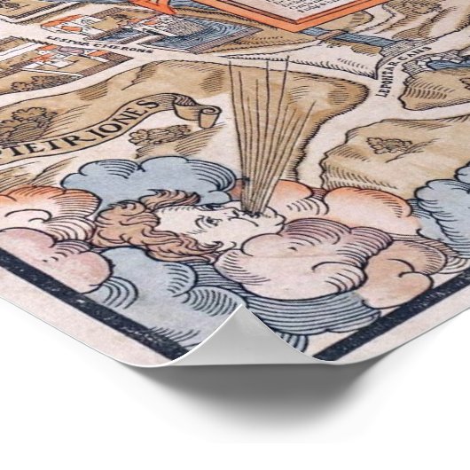 PARIS MAP c. 1555 Poster (Ecke)