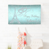Paris Masquerade Birthday Party Banner (Insitu)