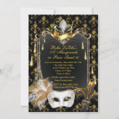 Paris Masquerade Einladungen zum Geburtstag (Rückseite)