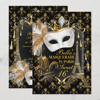 Paris Masquerade Einladungen zum Geburtstag