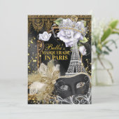 Paris Masquerade Einladungen zum Geburtstag (Stehend Vorderseite)