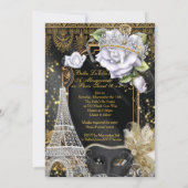 Paris Masquerade Einladungen zum Geburtstag (Rückseite)
