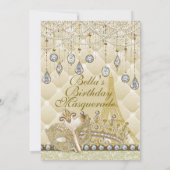 Paris Masquerade Geburtstagsveranstaltungen Party Einladung (Rückseite)