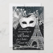Paris Masquerade Geburtstagsveranstaltungen Party Einladung (Rückseite)