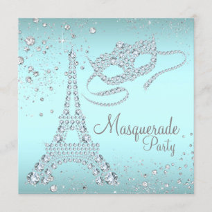 Paris Masquerade Party Einladung